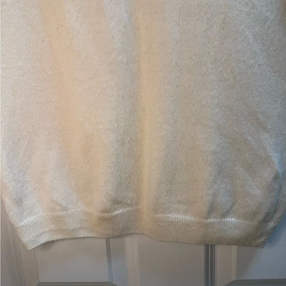 Quince Cashmere Cream Short Sleeve Sweater - Picture 3 of 6